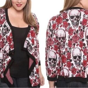 Torrid skull print cardigan sweater 3X